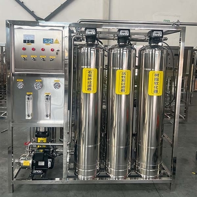 0.25T Tek aşamalı paslanmaz çelik üç tanklı verimli ters osmose ekipmanları